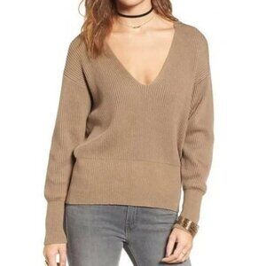 Free People Sweater Women M Tan Allure Pullover Ribbed  Knit Slouchy Boho